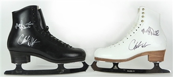 2014 Meryl Davis Charlie White Sochi Ice Dancing Gold Medalists Signed Skates - Lot of 2 (JSA)