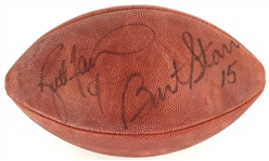 1996 Bart Starr Brett Favre Green Bay Packers Signed ONFL Tagliabue Football (JSA)