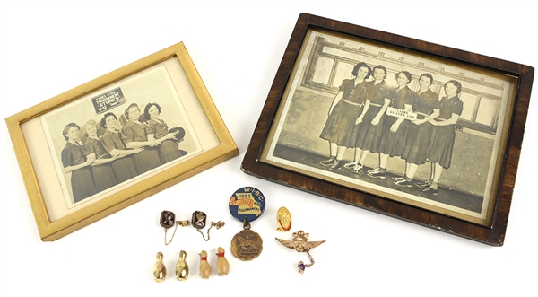 1930s-50s Bowling Memorabilia Collection - Lot of 11 w/ Photos & Lapel Pins