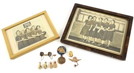 1930s-50s Bowling Memorabilia Collection - Lot of 11 w/ Photos & Lapel Pins