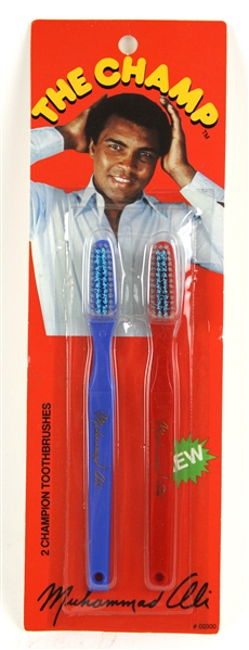 1970s Muhammad Ali World Heavyweight Champion "The Champ" MOC Toothbrushes