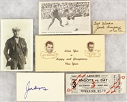 1920s-40s Jack Dempsey World Heavyweight Champion Memorabilia Collection - Lot of 6 w/ Signed Cut, Signed Index Card & More (JSA)