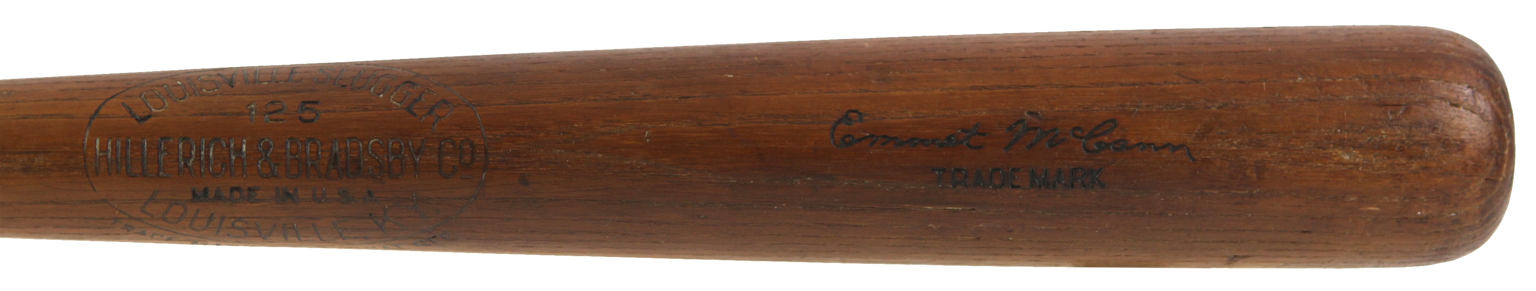 1921-31 Emmet McCann H&B Louisville Slugger Professional Model Game Used Bat (MEARS LOA) Sidewritten