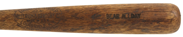 1930 Bear Allday Springfield Midgets H&B Louisville Slugger Professional Model Game Used Bat (MEARS LOA) Sidewritten