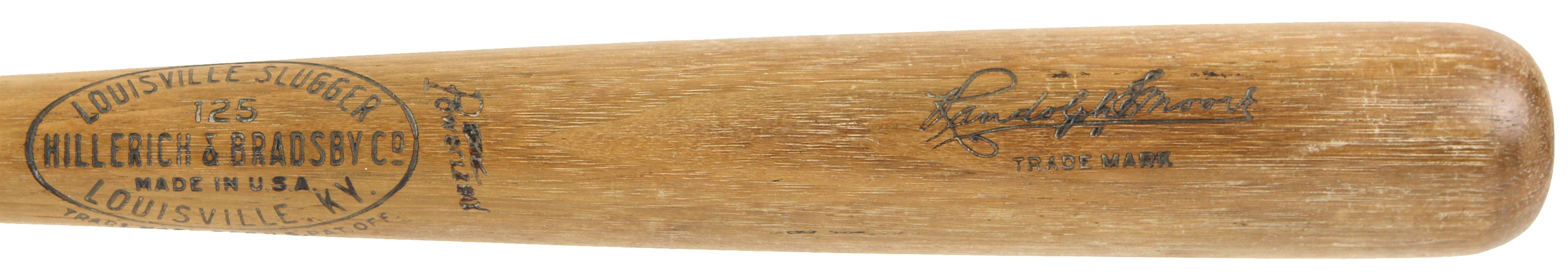 1934 Randy Moore Boston Braves H&B Louisville Slugger Professional Model Game Used Bat (MEARS LOA) Sidewritten