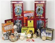 1950s-2000 Baseball Memorabilia Collection - Lot of 36 w/ Babe Ruth Effanbees Doll, Baseballs, Tickets & More 