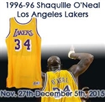 1996-97 Shaquille ONeal Los Angeles Lakers Signed Home Jersey (MEARS LOA/JSA)