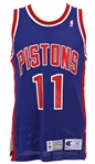 1992-93 Isiah Thomas Detroit Pistons Road Jersey (MEARS LOA)