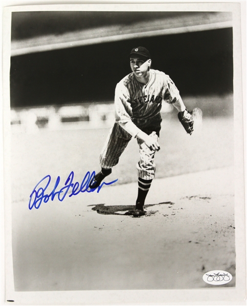 1936-38 Bob Feller Cleveland Indians Signed 8" x 10" Photo *JSA*