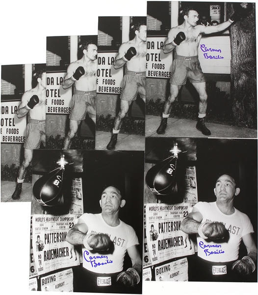 1990s Carmen Basilio World Middle & Welterweight Champion Signed 8" x 10" Photos - Lot of 6 (JSA)