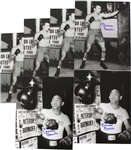 1990s Carmen Basilio World Middle & Welterweight Champion Signed 8" x 10" Photos - Lot of 6 (JSA)