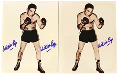 1990s Willie Pep World Featherweight Champion Signed 8" x 10" Photos - Lot of 2 (JSA)