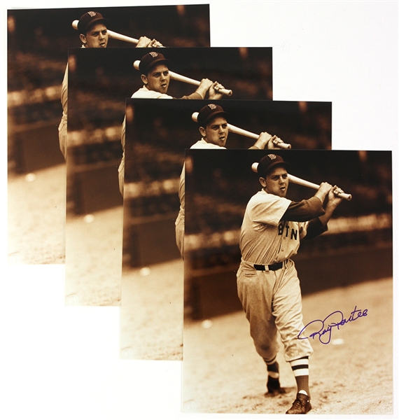 1943-47 Roy Partee Boston Red Sox Signed 8" x 10" Photos - Lot of 4 (JSA)