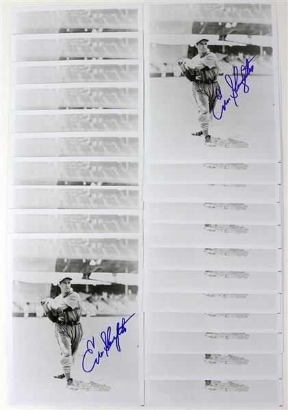 1938 Enos Slaughter St. Louis Cardinals Signed 8" x 10" Photos - Lot of 24 (JSA)