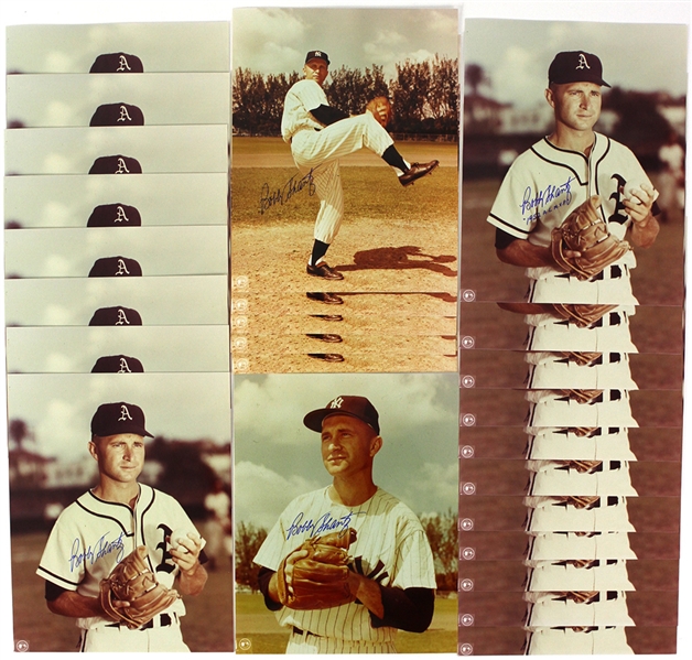 1949-60 Bobby Shantz Athletics/Yankees Signed 8" x 10" Photos - Lot of 29 (JSA)