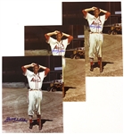 1940-50 Harry Walker St. Louis Cardinals Signed 8" x 10" Photos - Lot of 3 (JSA)