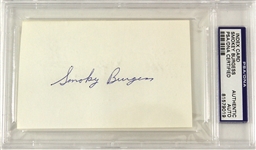 1960s Smoky Burgess Signed 3" x 5" Index Card (PSA/DNA Slabbed) 