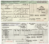 1976 Eddie Mathews Milwaukee Braves Signed Airline Tickets - Lot of 2 (JSA)
