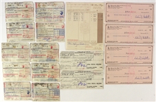 1970s Milwaukee Brewers Signed Check Receipt Ticket Collection - Lot of 28 w/ Bud Selig, Mrs. Henry Aaron, Del Crandall & More (JSA)