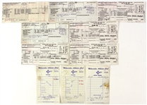 1970's Milwaukee Brewers Signed Check Receipt Ticket Collection - Lot of 28 w/ Bud Selig, Mrs. Henry Aaron, Del Crandall & More (JSA)