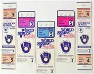 1982 Milwaukee Brewers ALCS & World Series Tickets - Lot of 5