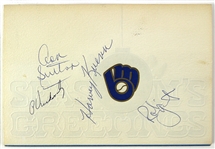 1982 Milwaukee Brewers Multi Signed Holiday Card w/ 10 Signatures Including Robin Yount, Paul Molitor, Rollie Fingers, Bob Uecker & More (JSA)