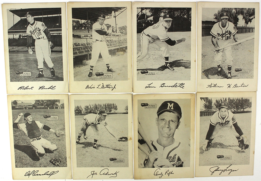 1953-59 Milwaukee Braves Player Photo Collection - Lot of 15 w/ Spic and Spans & More