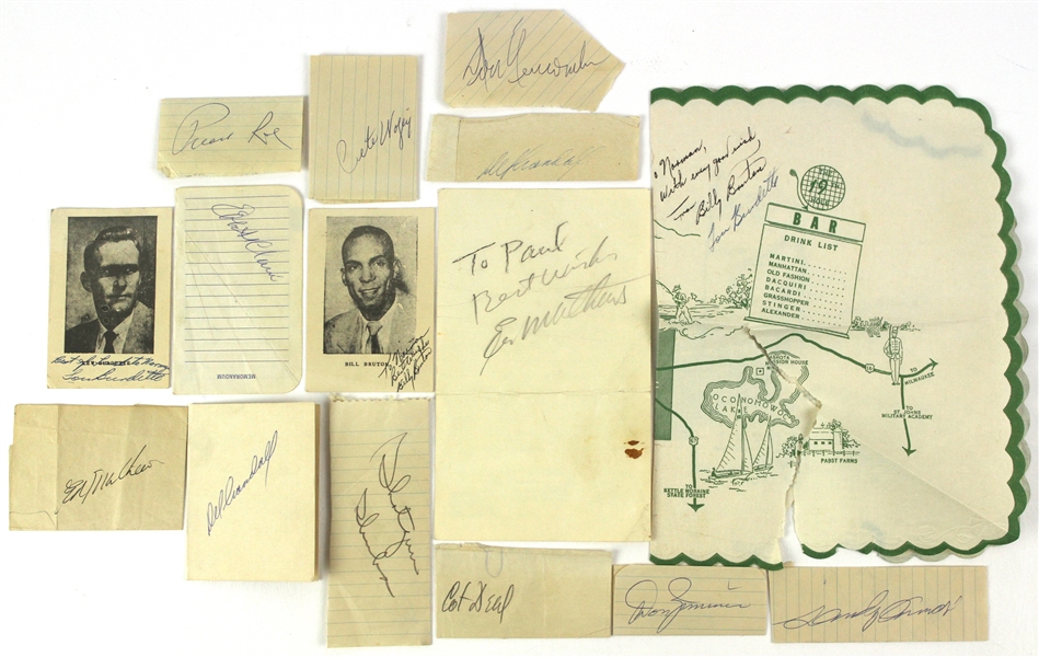 1950s Brooklyn Dodgers Milwaukee Braves Signed Cut Collection - Lot of 15 w/ Eddie Mathews, Don Zimmer, Preacher Roe & More (JSA)
