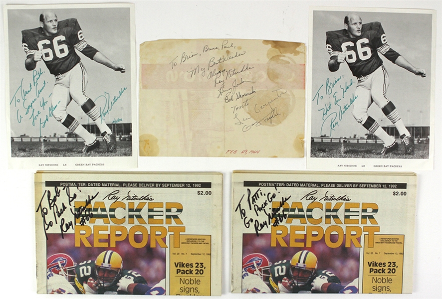 1960s-90s Ray Nitschke Green Bay Packers Signed Collection - Lot of 5 (JSA) 