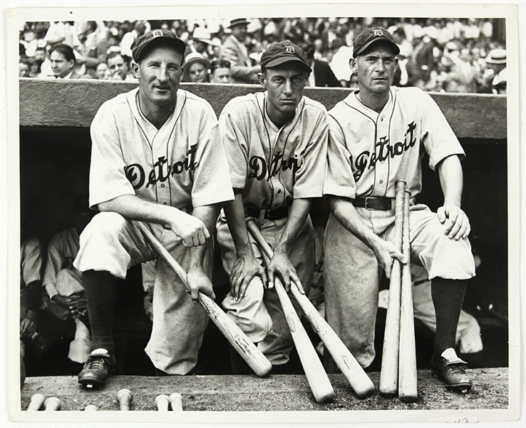 1934-37 Goose Goslin Jo Jo White Pete Fox Detroit Tigers Original 8" x 10" Photograph