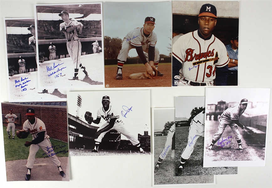 1950s-80s Boston/Milwaukee/Atlanta Braves Signed 8" x 10" Photos - Lot of 20 (JSA)