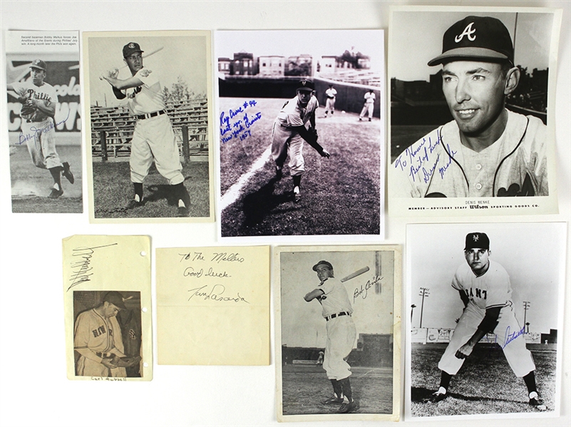 1940s-60s Baseball Signed Photo & Cut Collection - Lot of 15 w/ Carl Hubbell, Tommy Lasorda & More (JSA)