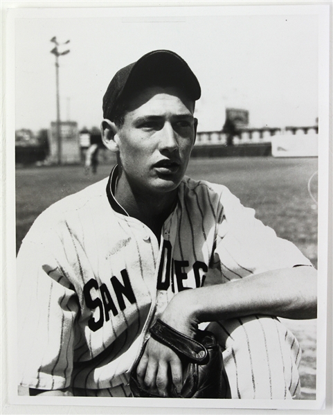 1936-37 Ted Williams San Diego Padres PCL 8" x 10" Photo 