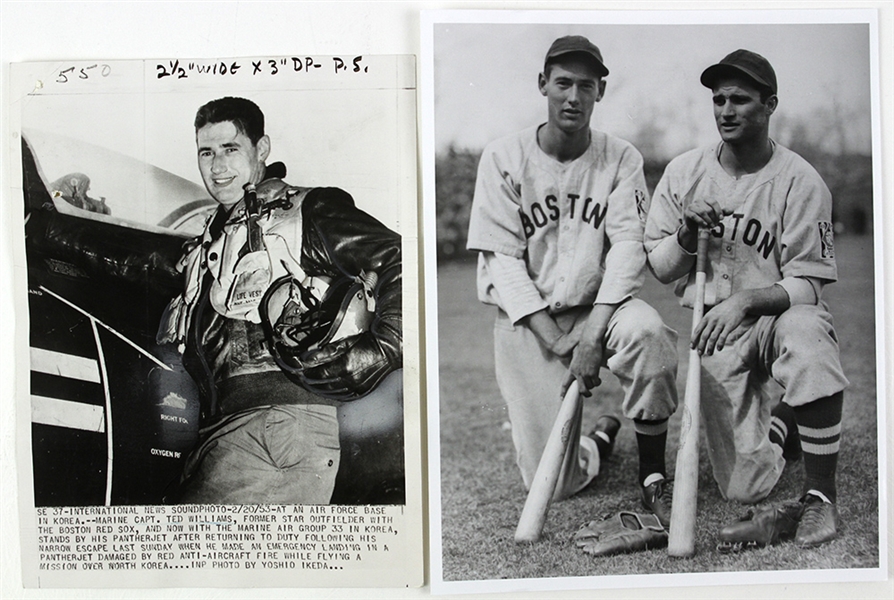 1939-53 Ted Williams Bobby Doerr Boston Red Sox Photos - Lot of 2