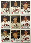 1953 Milwaukee Braves Johnston Cookie Trading Cards - Lot of 9 w/ Eddie Mathews, Charlie Grimm, Johnny Logan & More
