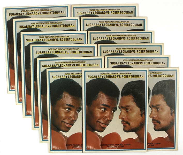 1980 Sugar Ray Leonard Roberto Duran World Welterweight Championship Title Fight Programs - Lot of 13
