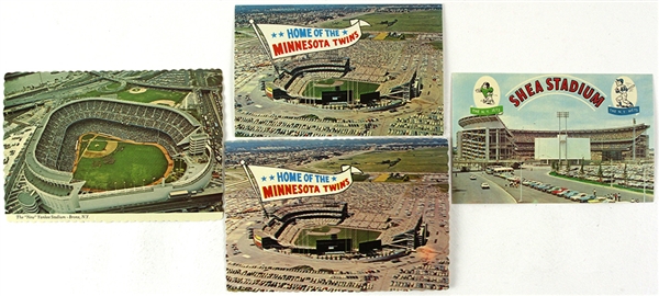1970s Yankee Stadium Shea Stadium Metropolitan Stadium Postcards - Lot of 4