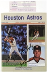 1989-90 Houston Astros Ticket Stub & Multi Signed Spring Training Magazine - Lot of 2 (JSA)