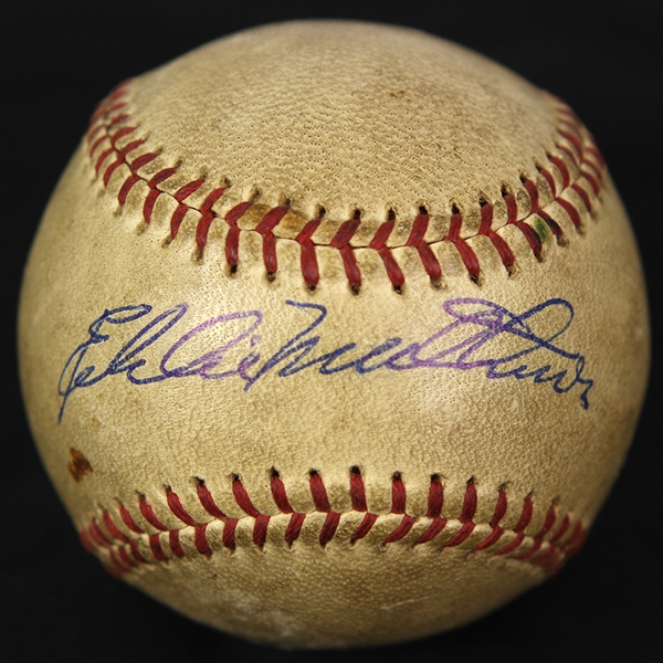 1958-62 Eddie Mathews Milwaukee Braves Signed ONL Giles Baseball (JSA)