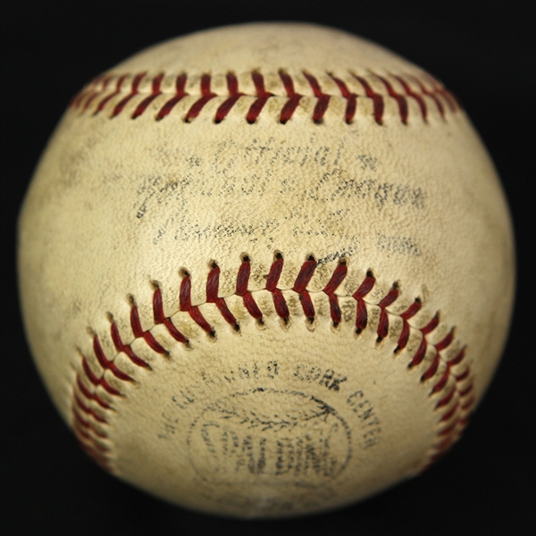 1960s Warren Giles Milwaukee Braves ONL Giles Game Used Baseball (Warren Spahn Collection) MEARS LOA