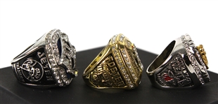 2006-11 Derek Jeter Dwyane Wade Cade Foster Replica Championship Ring Collection - Lot of 3