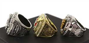 2006-11 Derek Jeter Dwyane Wade Cade Foster Replica Championship Ring Collection - Lot of 3