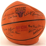 1970-71 Rare Chicago Bulls Facsimile Team Signed Logo Basketball – Near Mint Condition