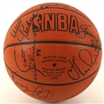 1990-1991 Chicago Bulls 1st Ever World Championship Team Signed Official Game Basketball (13 signatures) JSA