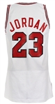 1991-92 (post November 30th, 1991) Michael Jordan Chicago Bulls World Championship Season Game Worn Home Jersey w/ Sheri Berto Black Memorial Shoulder Band (MEARS A10)