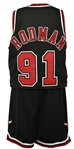 1997-98 World Championship Season Dennis Rodman Chicago Bulls Black Alternate Game Worn Uniform (MEARS A10) “Final Season With Bulls”