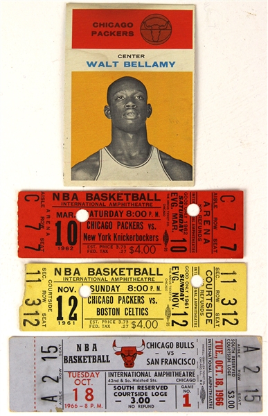 1961, 1962, 1966 Packers Chicago Bulls Ticket Collection (3)
