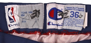 1992 Philadelphia 76ers Two Player Worn (14) Jeff Hornacek (20) Ron Anderson Game Worn Warm Up Suit (MEARS LOA)