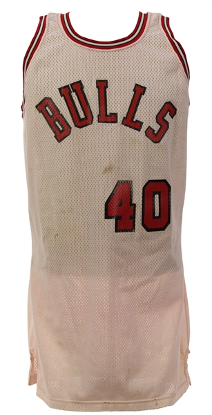  1982-86 David Corzine Chicago Bulls Game Worn Home Jersey (MEARS A9)