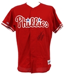1992 Mitch Williams Philadelphia Phillies Signed Batting Practice Jersey (MEARS LOA & PSA/DNA)